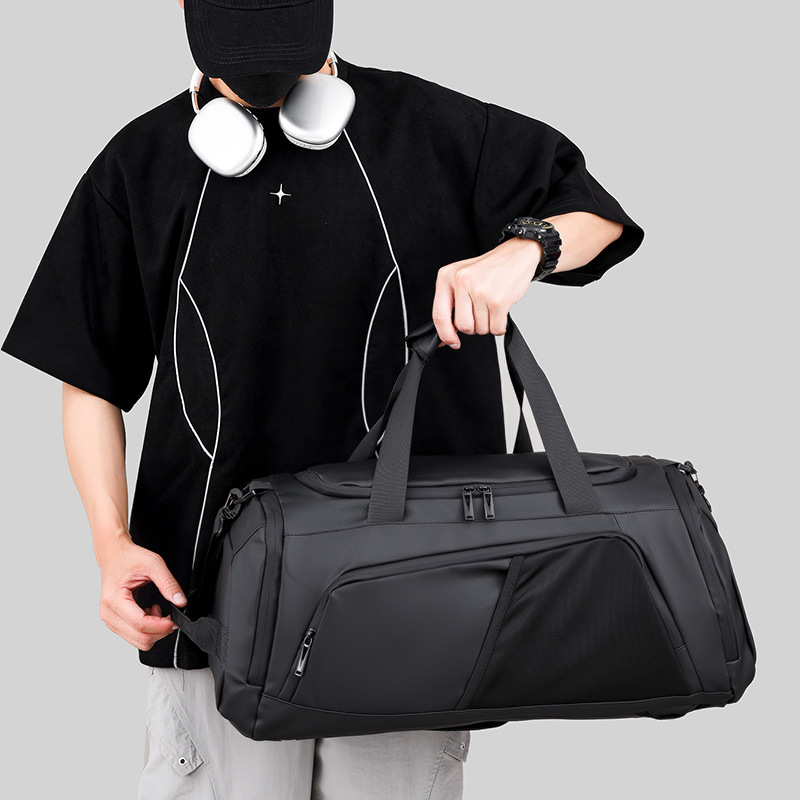 Bolsa de viaje simple de atmósfera negra de gran capacidad de ocio bolsas deportivas de fitness para hombres pueden ser bolsas de moda de doble espalda