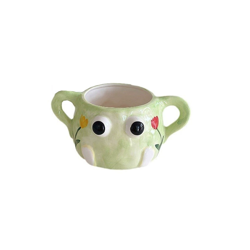 INS Creative Girl Heart Hand -painted Frog Cup Cute Cartoon Breakfast Milk Cup Home Drinking Water Ceramic Cup