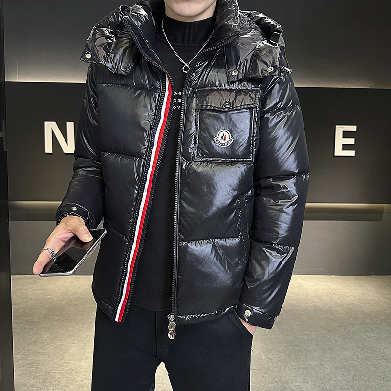 Winter New Couple Short White Duck down Men's and Women's Rainbow Zipper Warm Windproof Fashion Trendy down Jacket