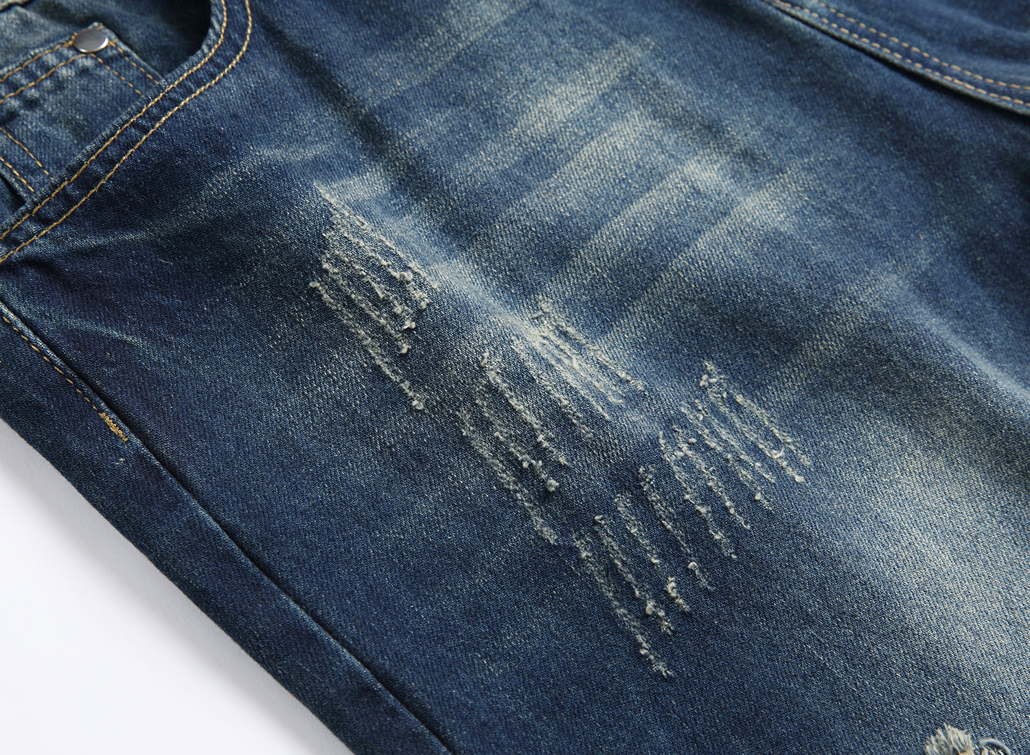 Men's Fashion Straight Leg Jeans Zipper Decorated Casual Denim Pants Mid Waist Long Slight Stretch Softener_mkmklike.com