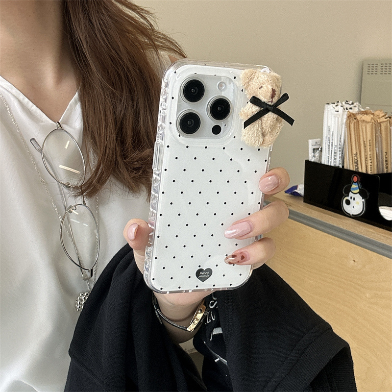 简约多巴胺波点立体兔子适用iPhone16苹果15ProMax/14/13手机壳女|undefined