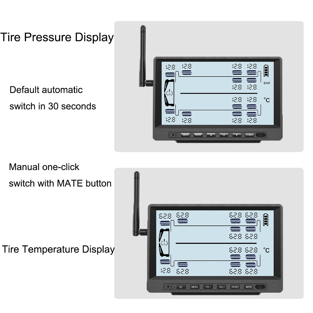 Che Yueda High Precision Same Display Large Range Truck Tire Pressure Monitor 12 Wheel Truck External Tire Pressure Detector