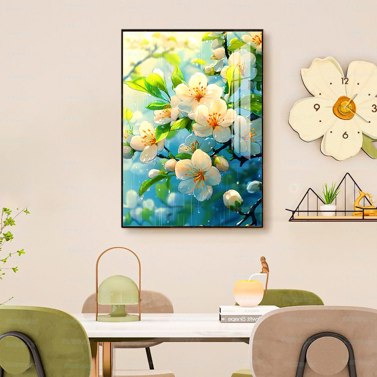 [Algodón importado] Mona Lisa Real Crosspoint Albaricoque Rain Pear Flower Nueva serie de flores modernas de bordado cruzado image 4