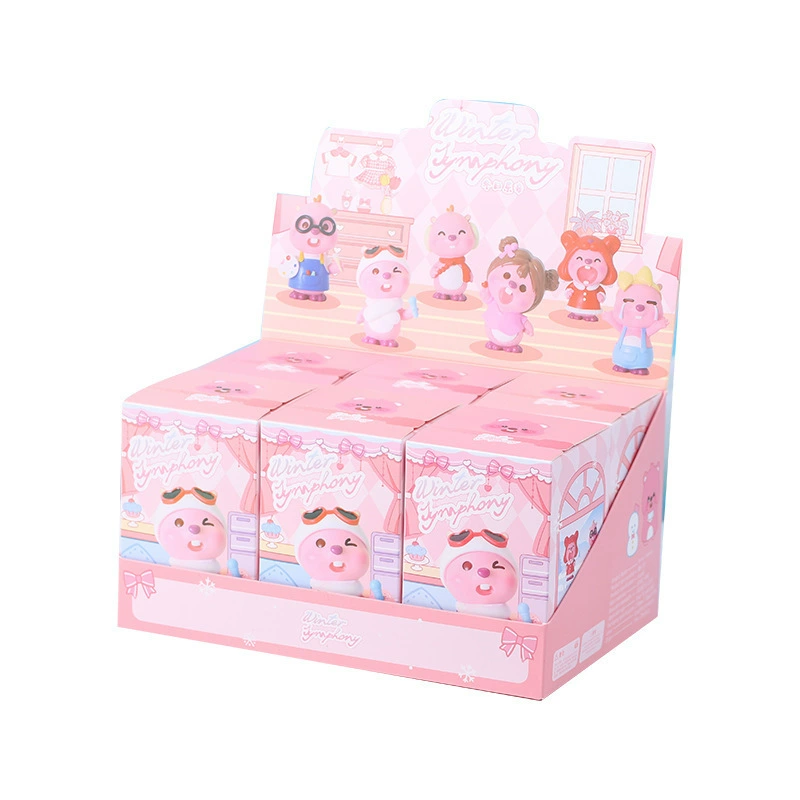 Дешевле Douyin's Best-selling зимняя музыкальная слепая коробка маленький бобр модная игрушка фигура домашняя десктопная украшение студент маленькие подарки оптовая продажа