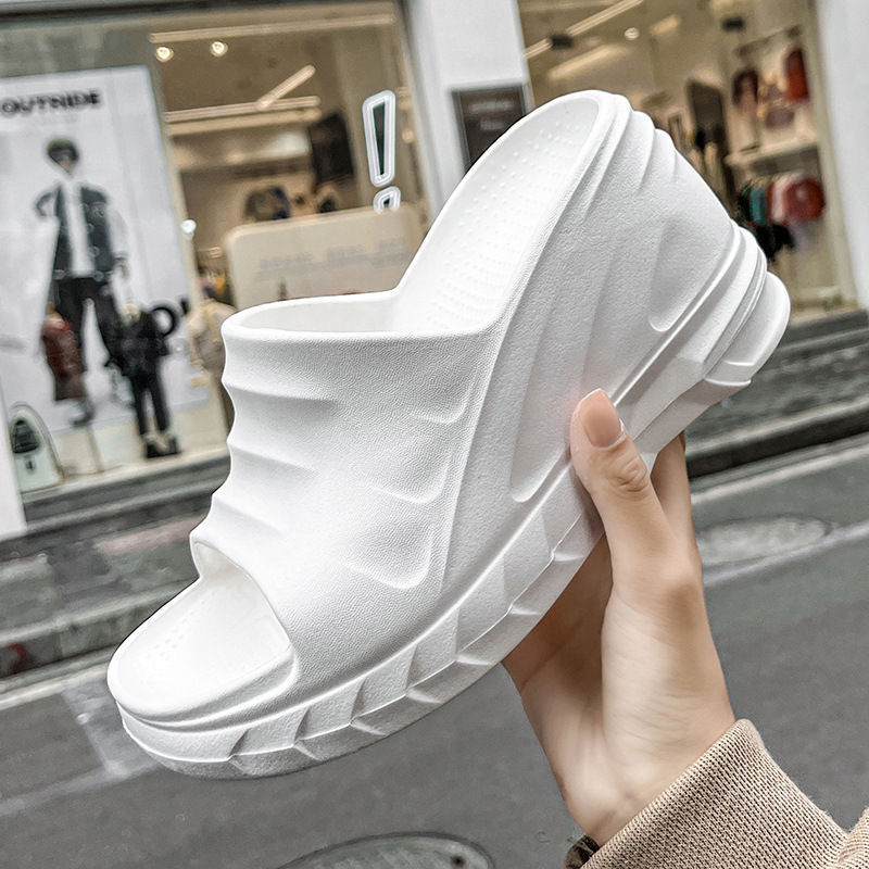 Transfronteriza más tamaño zapatillas suela gruesa aumentó 10CM sandalias de las mujeres al aire libre casual moda tacones altos slip-on sandalias