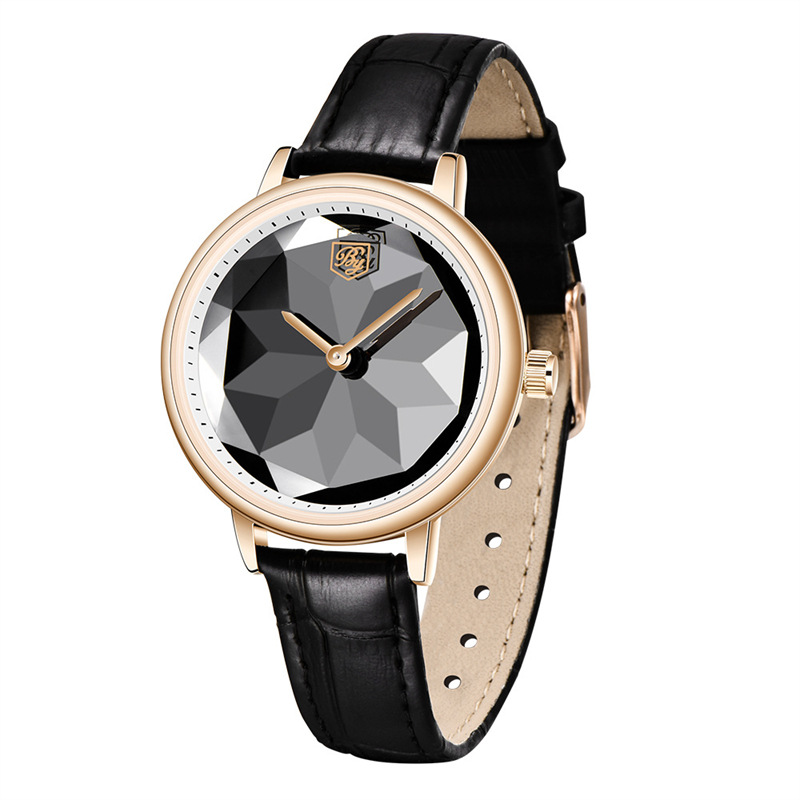 Benyar binya nueva moda corte de cristal patrón dial moda señoras cuarzo cinturón reloj de pulsera femenina 5157L