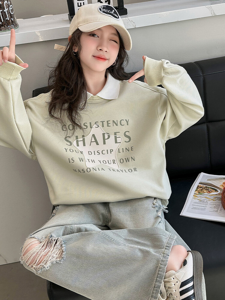 儿童春秋卫衣2024新款女童时髦洋气秋装衣服大童女孩秋季上衣童装