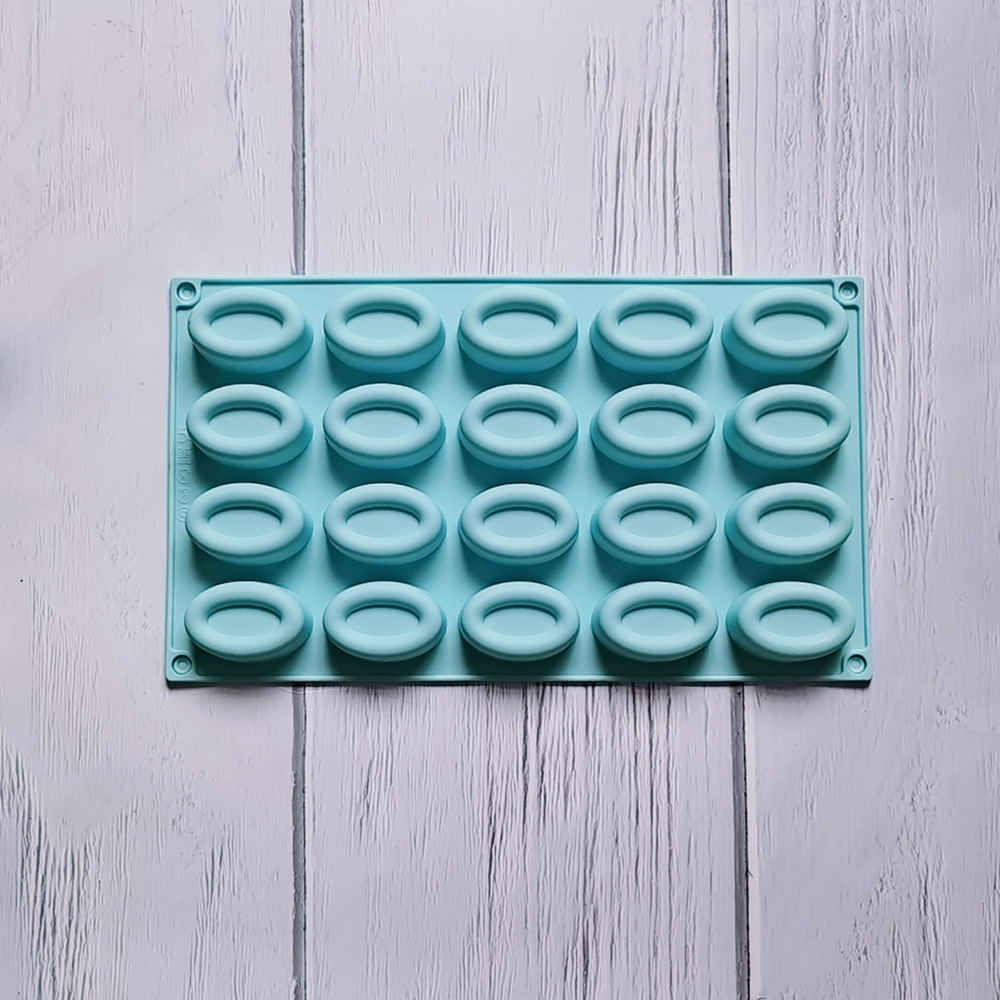 20 donuts elípticos 47 molde de silicona pastel helado pudín molde de postre jabón utensilios