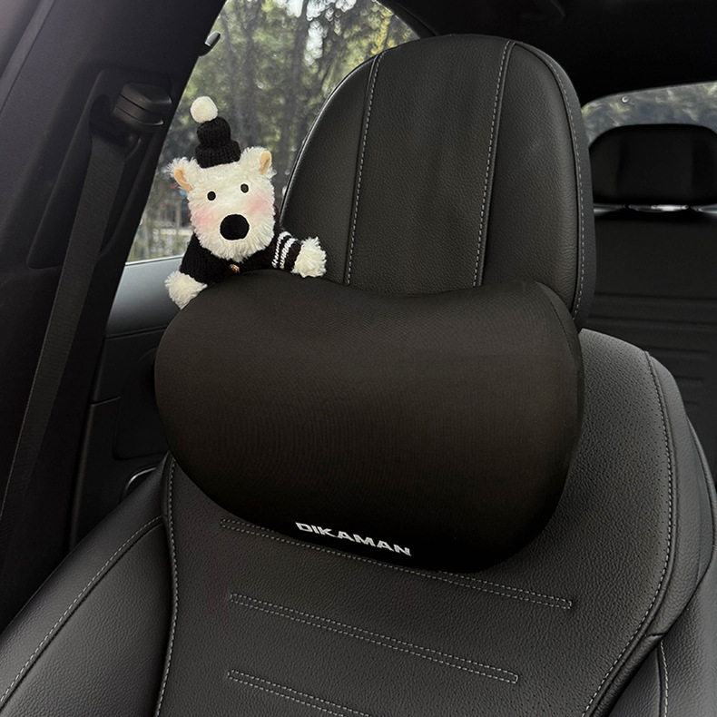 2025 New Model Car Headrest Memory Foam Car Seat Neck Pillow Cute West Highland Terrier Doll for Car Use