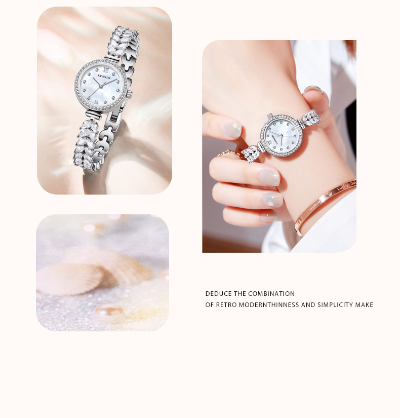 Simple Style Shiny Solid Color Jewelry Buckle Quartz Women's Watches display picture 3