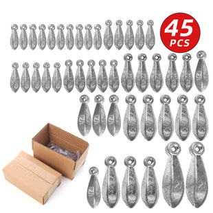 35/45 pieces of fishing gear wholesale bowling sea fishing lead pendant with hole hexagonal lead pendant lead ring fishing gear fishing supplies