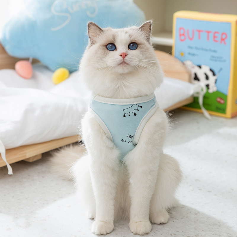 Gato primavera y verano viento casual fresco lindo chaleco impresa Teddy perros pequeños perros perros