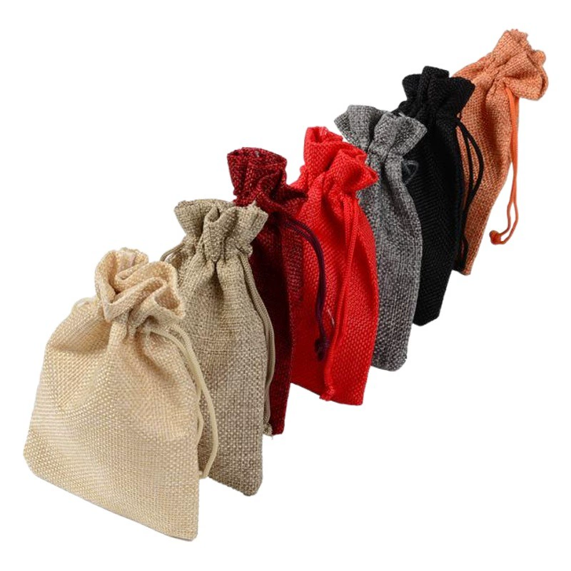 Льняная сумка нейлоновая веревка сумка Мобильный телефон ювелирные изделия косметика кофейные зерна хлопья небольшая льняная Подарочная сумка в наличии