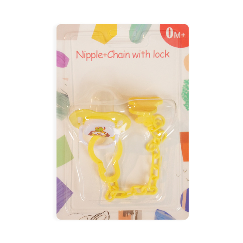 Chupete directo de fábrica cadena anti-gota Cadena de chupete negrita hebilla de seguridad clip bebé chupete cadena anti-perdida