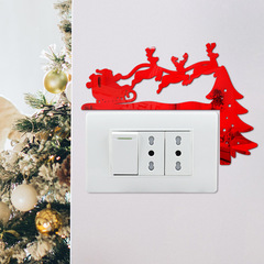 JM1117 Cross-border Christmas 3D Stereo Santa Claus Acrylic Mirror Sticker Home Switch Decor Wall Sticker