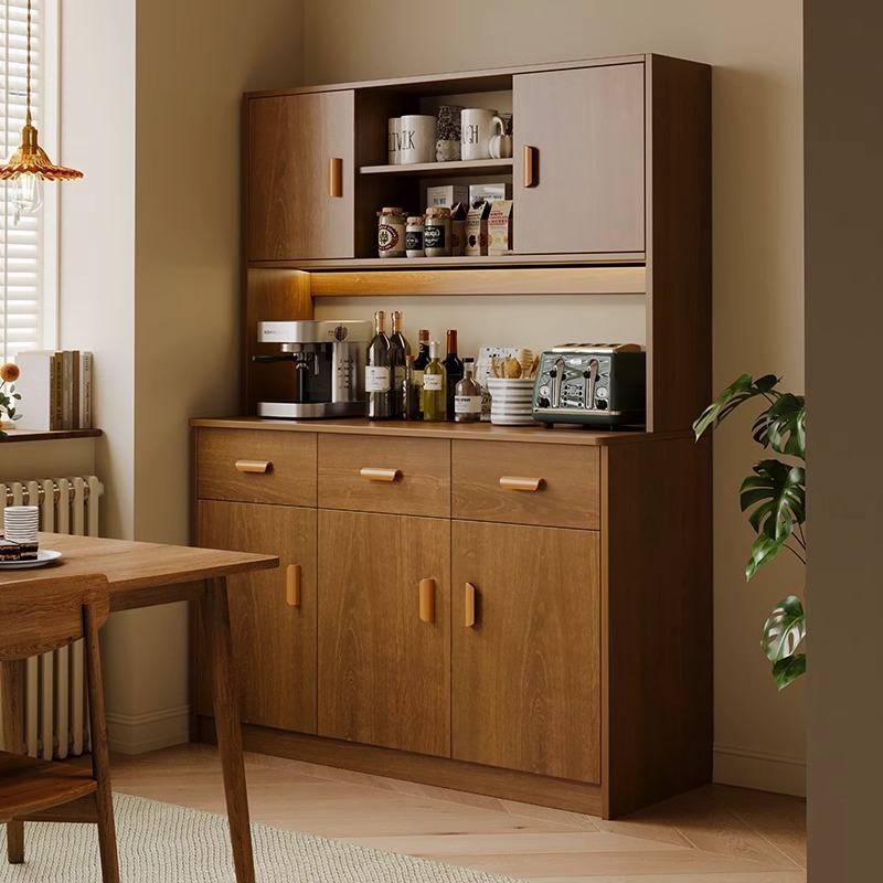 Solid Wood Sideboard Wine Cabinet Integrated Wall-Mounted Modern Minimalist Living Room Storage Cabinet Restaurant Tea Cabinet Storage Storage Cabinet