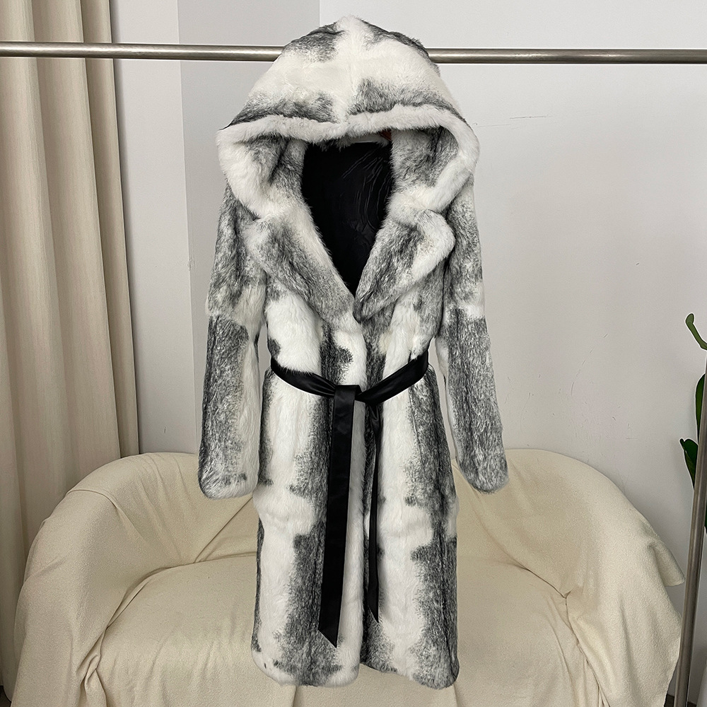 Dámske oblečenie dámska zimná móda teplý kožuch s kapucňou dámsky kožuch_voghion.com