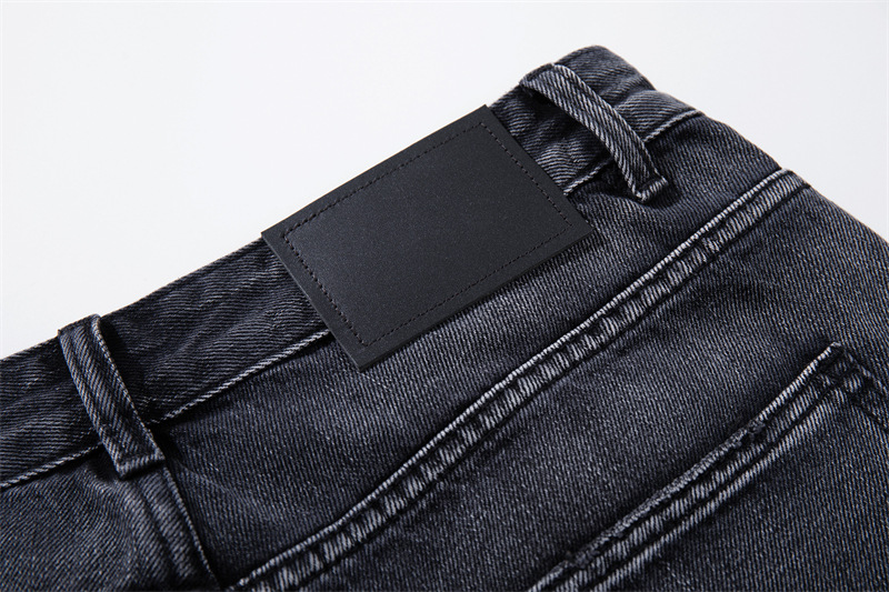 Men's Distressed Straight Leg Jeans Artistic Street Style Black Gray Oil Painting Pattern Casual Normcore mid Waist Zipper Fly_mkmklike.com