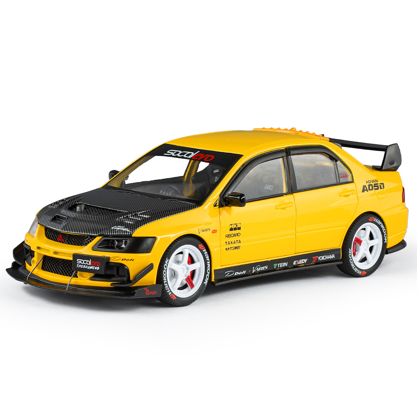 Auténtico 1: 24 Mitsubishi EVO9 versión modificada modelo de automóvil de aleación retorno de sonido y luz regalos comerciales decoración de la sala de conferencias