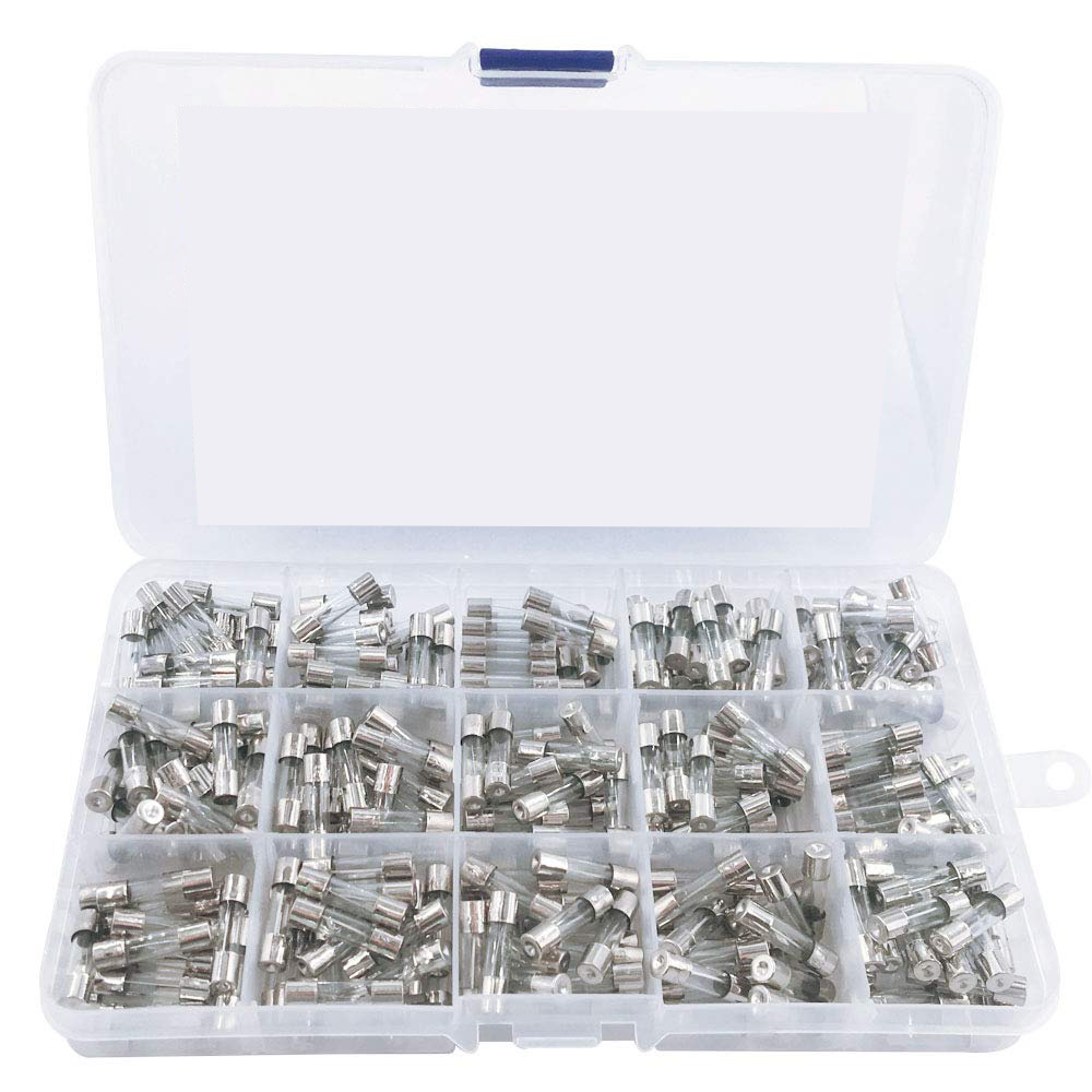 300pcs盒装玻璃保险丝组合5x20mm250V0.1A-20A管保险丝组合套装