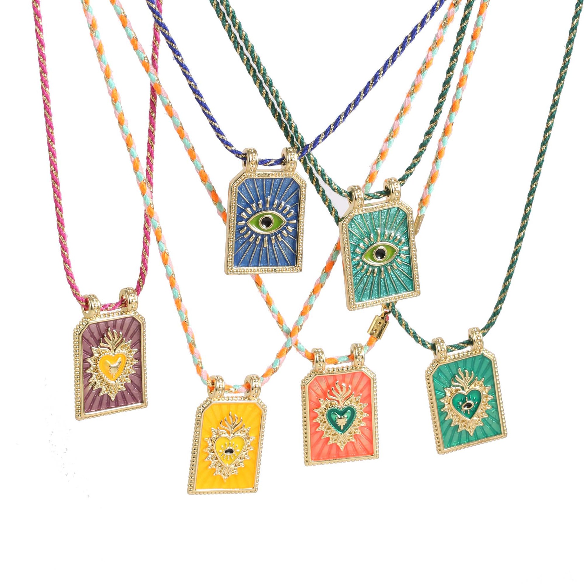 No Chain Chain Material Wholesale Jewelry Vintage Style Astrology  Devil's Eye Copper Enamel Plating