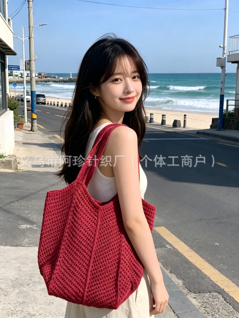 좁은 밴드 사각 가방 레드 (가로 45cm, 세로 57cm, 무게 180g)