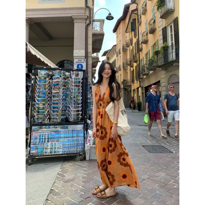 Bali Vacation Beach Dress, Hainan Sanya Dopamine Seaside Outfit, Long Dress, Yunnan Dali Photo Shoot Dress
