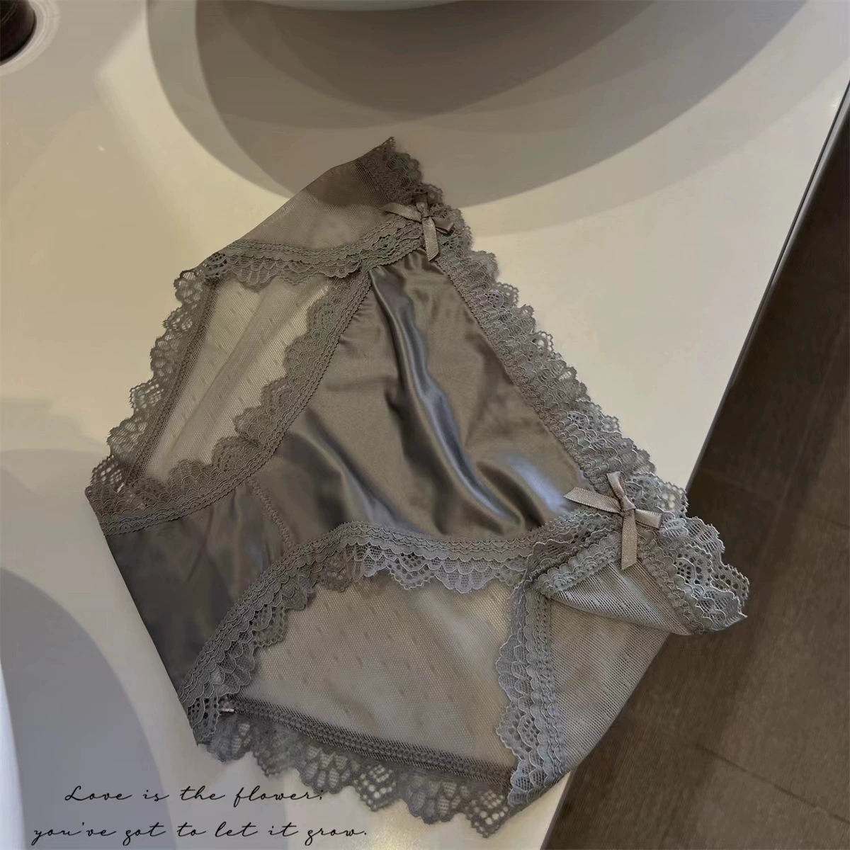 Слипы из хлопка с низким пояском (женщины), японский стиль, деликатная кружевная отделка, несколько цветов