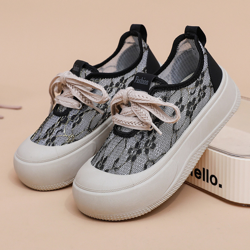 White Sneakers For Women, High-End Versatile Thick-Soled Comfortable Breathable New Fashion Casual Lightweight Shoes_voghion.com
