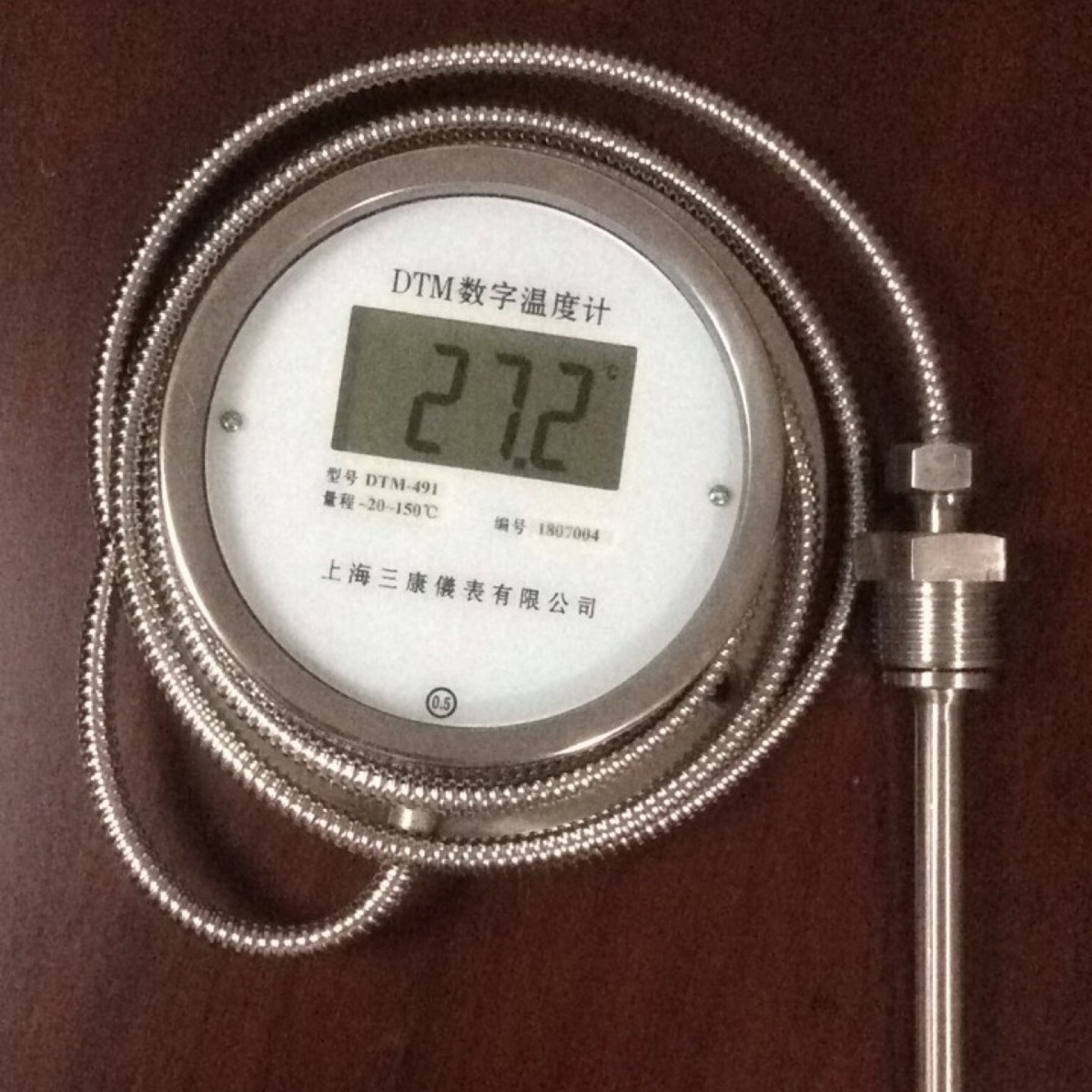 DTM-491远传型数字温度计 双金属温度计 加长管道温度计批发