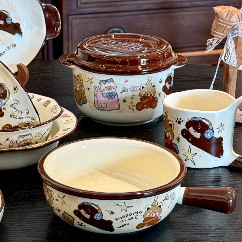 Cartoon ceramic high quality sophisticated tableware, with little bears