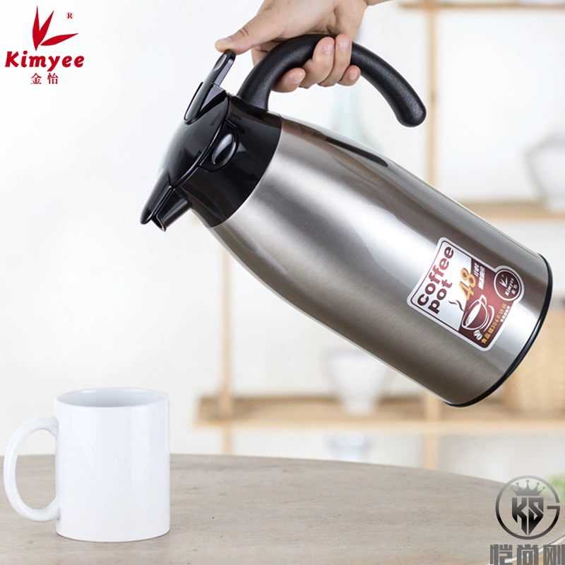 Вакуумный кофейник Jinyi из нержавеющей стали 304, изолированный термос, большой емкости, чайник для теплой воды, 2,1 л, подарок, портативный