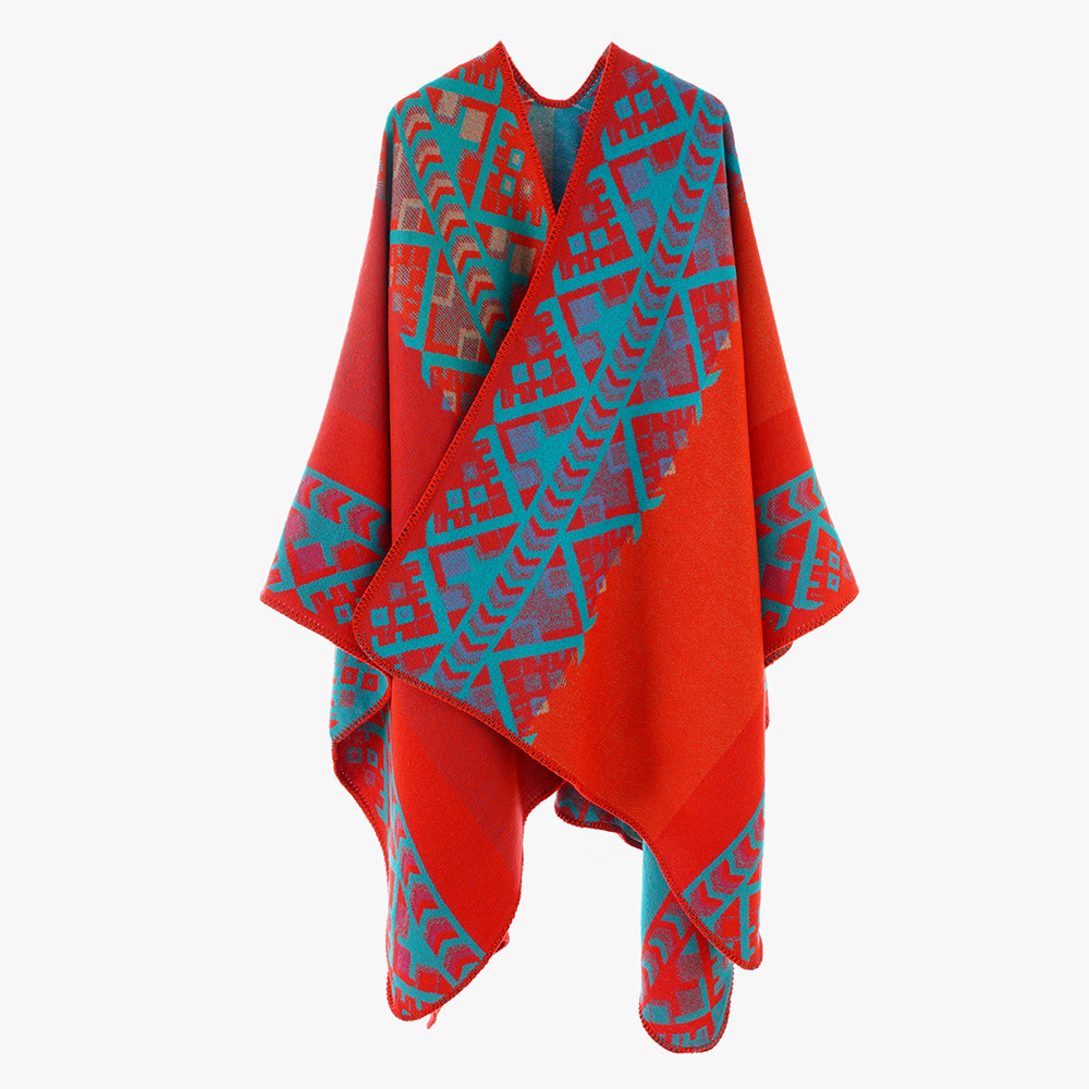 2025 nuevo estilo de estilo chino chal de mujer otoño invierno grueso abrigo Qinghai tibetano turismo foto chal exterior