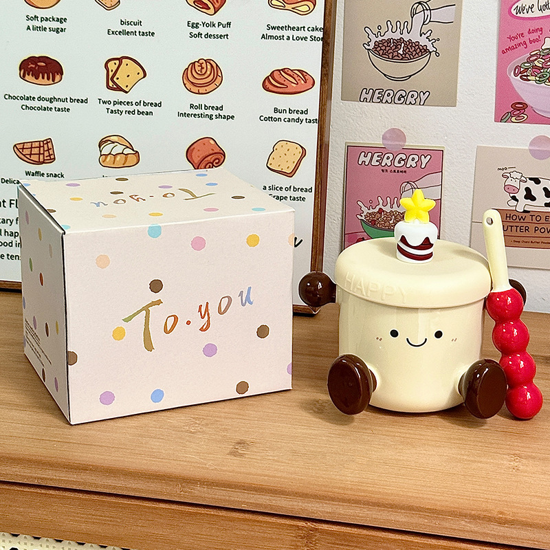 Taza linda taza de cerámica taza de regalo de mano taza de agua taza de pareja casera regalo de cumpleaños niña regalo del día del maestro