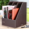 Three rows of document holders [right angle style] brown plain pattern