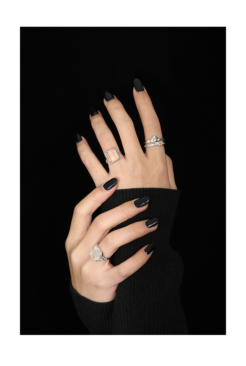 Fashion Square Sterling Silver Plating Crystal Open Ring