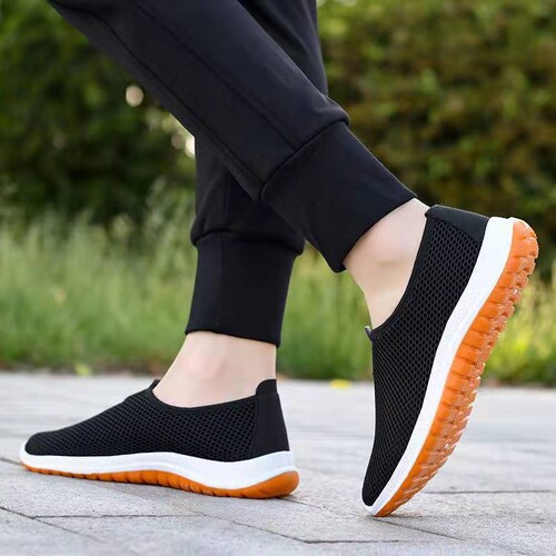 Drop shipping summer men's mesh shoes breathable lightweight men's sports shoes soft sole one-on-one men's casual shoes
