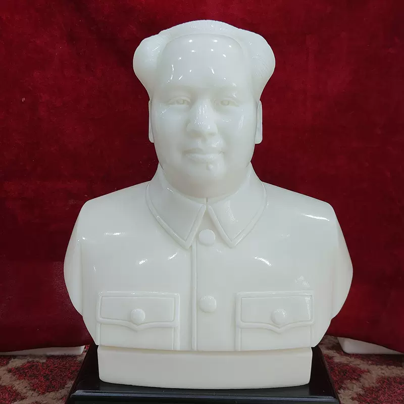 石雕汉白玉工艺品伟人雕像毛主席半身胸像小型办公桌名人摆件厂家