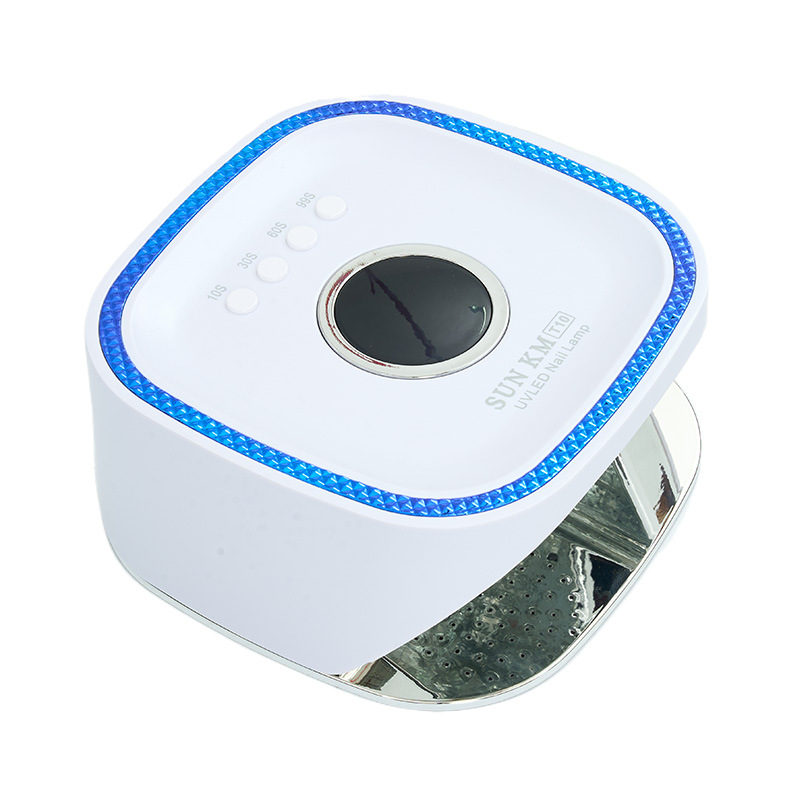 Lámpara de manicura reflectante de acero inoxidable base metálica de manicura lámpara de horneado 48W luz de fototerapia de alta potencia pegamento de manica lámpara UVLED