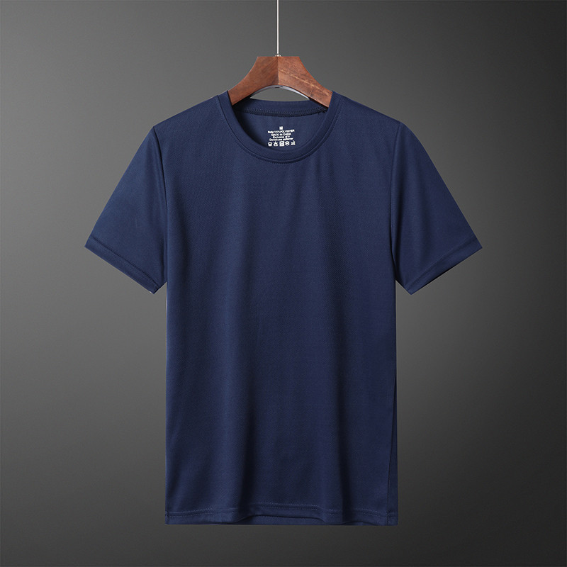 T-shirt corta da uomo estiva con stampa girocollo ad asciugatura rapida, abbigliamento sportivo elastico per il tempo libero e il tempo libero_voghion.com