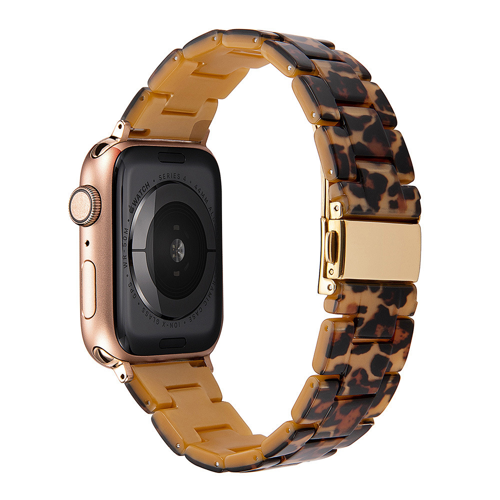 Adecuado para Apple S8 correa de reloj Applewatch7-1 generación hebilla de acero inoxidable tres cuentas resina iwatch se correa de reloj