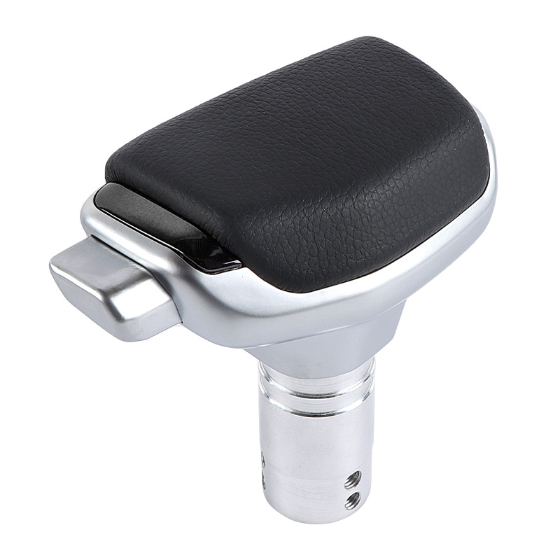 Car modified leather gear head yacht type gear head button type shift lever aluminum alloy wave stick wood grain carbon fiber grain