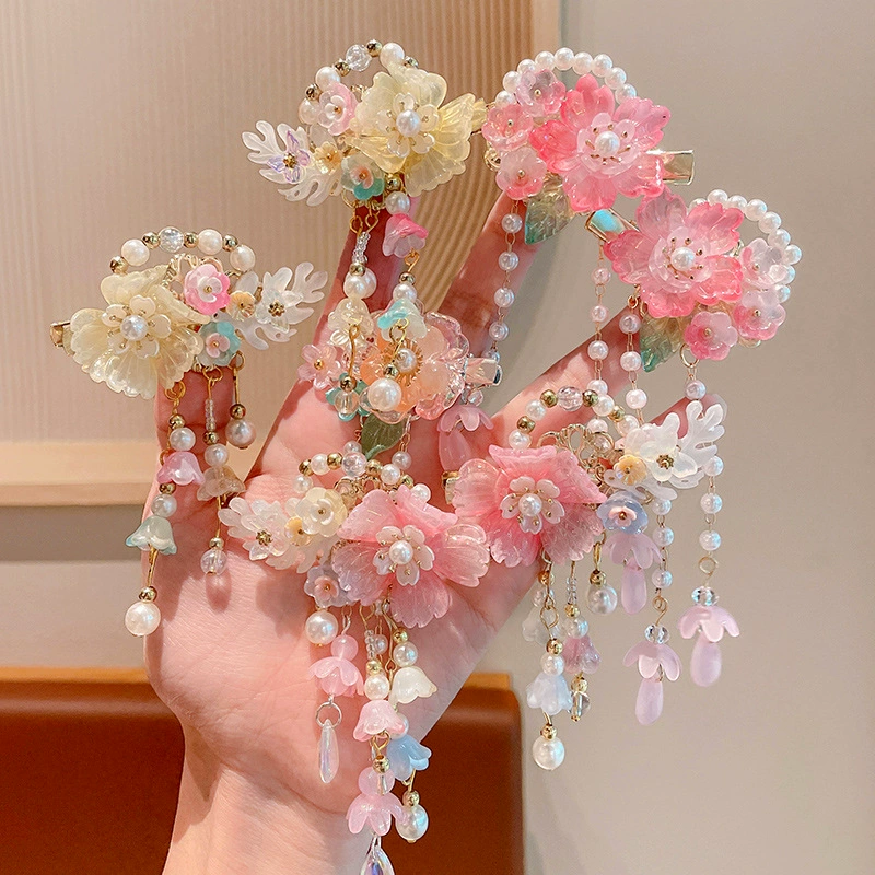 Hanfu, children's hair accessory, hairpins with tassels, hairgrip for princess, Chinese style