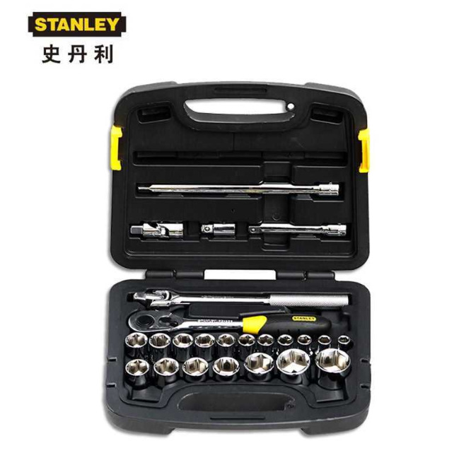 史丹利24件套12.5MM系列公制组套91-939-22套筒万向接头棘轮扳手
