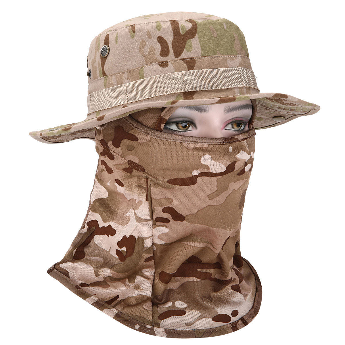 Sombrero de camuflaje con ala ancha al aire libre sombrero Benni sombrero de camuflaje para fanáticos militares sombrero de alpinismo de pesca protector solar sombrero de pescador transpirable hombre