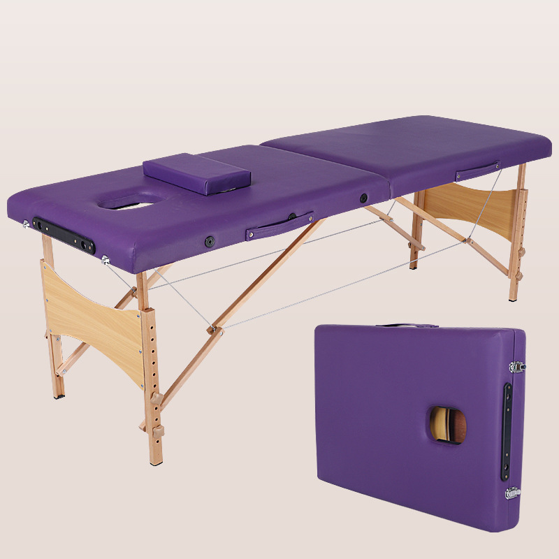 Camilla de Masaje Plegable de Madera, Ajustable en Altura, para Terapia China y Masajes