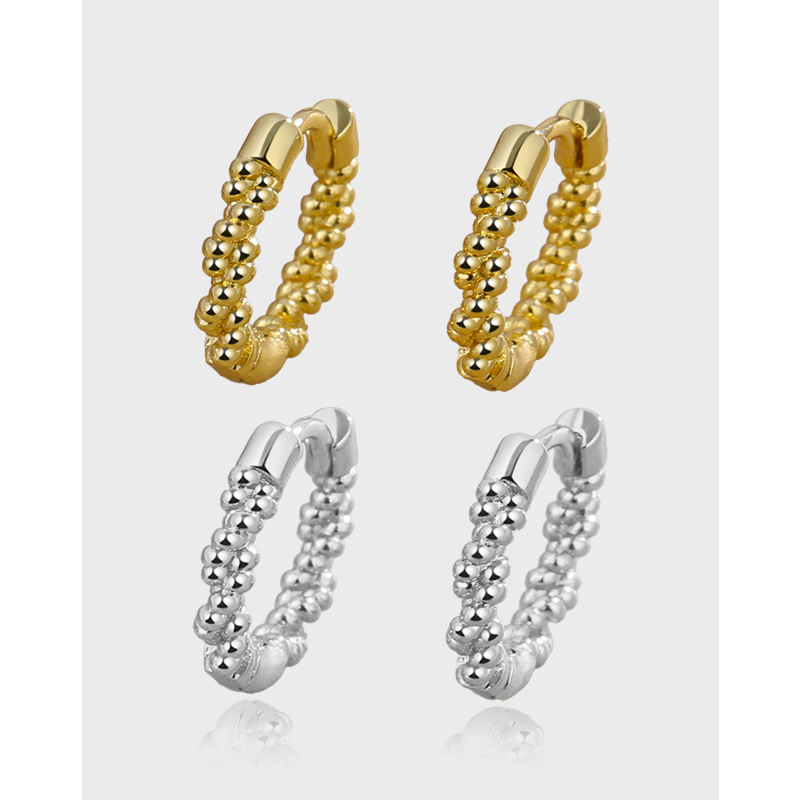 Twist woven rope ear buckle texture simple niche design fresh all-match out temperament female earrings cold style