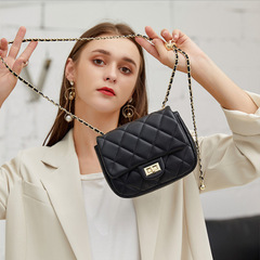 Niche women's bag 2024 new cowhide bag street trend style shoulder bag versatile small gold ball chain bag wholesale