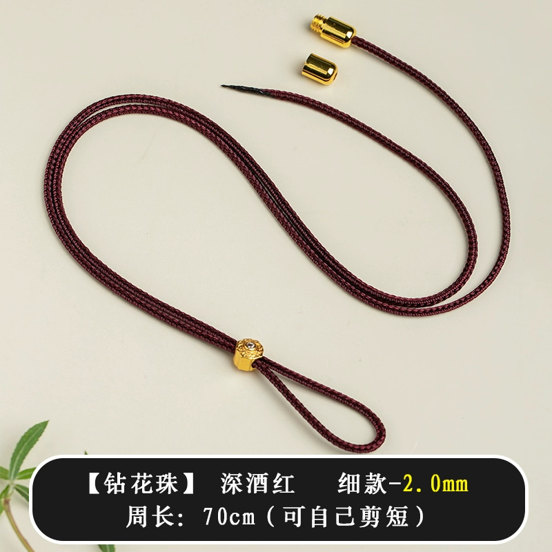 Ping An de alta gama cuerdas de collar colgante de oro cuerdas de mano tejida ocho tesoros brújula anillo cabeza de Buda