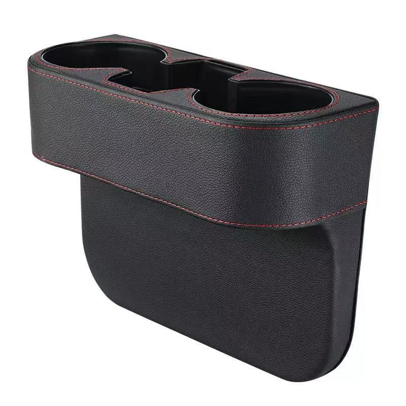 Asiento coche multifuncional caja de almacenamiento caja de cuero asiento de coche hueco caja de almacenamiento de basura puede brecha taza de agua titular